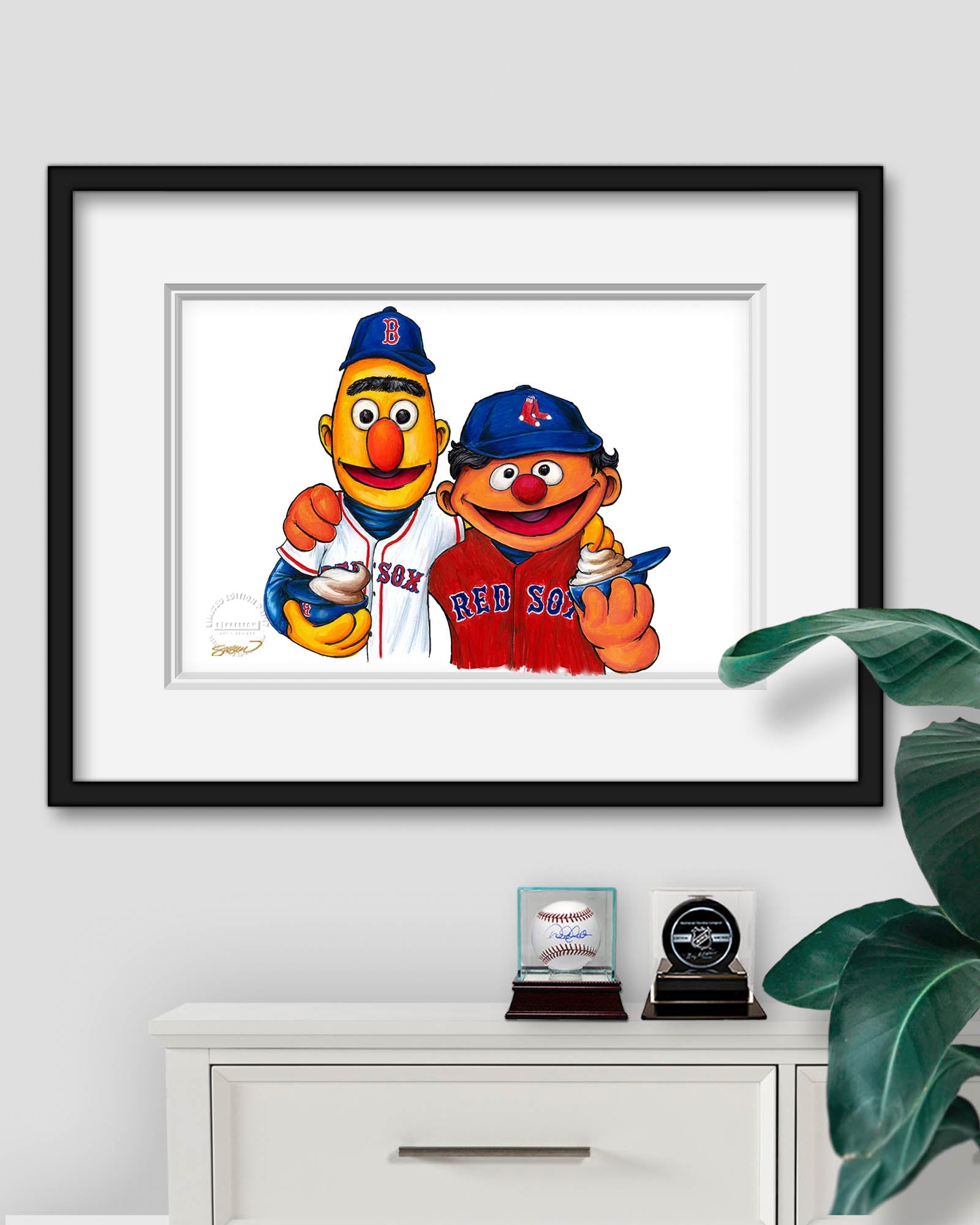 Bert and Ernie x MLB Red Sox Limited Edition Art Print