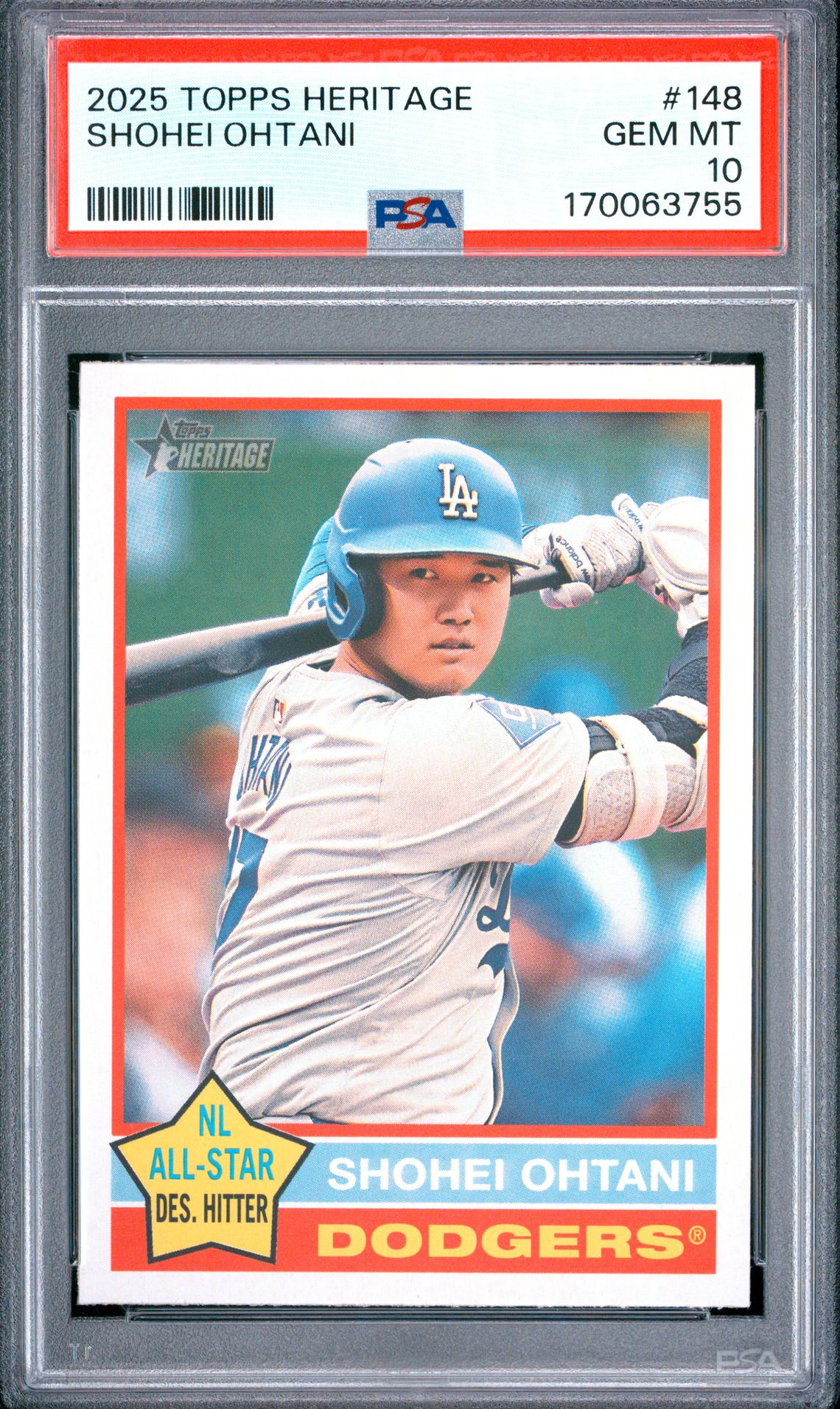 Shohei Ohtani 2025 Heritage 148 PSA 10 cert 170063755