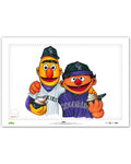 Bert and Ernie x MLB Rockies Limited Edition Art Print
