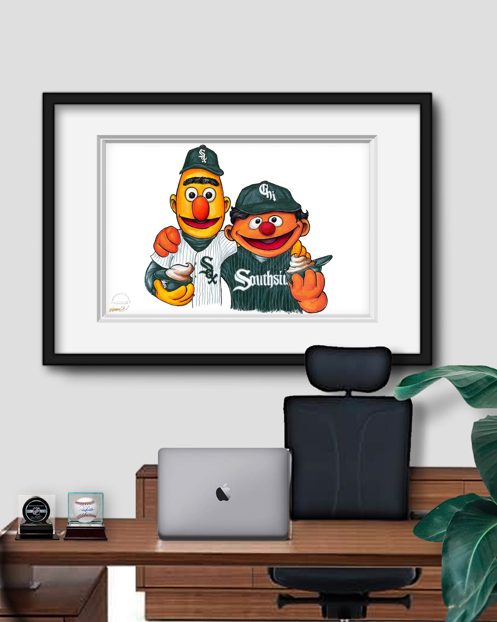 Bert and Ernie x MLB White Sox Limited Edition Art Print