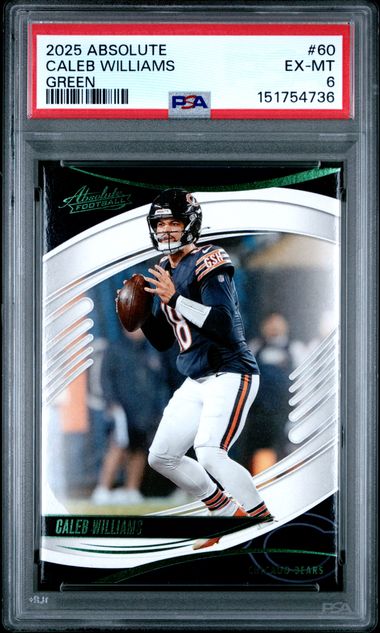 2025 Absolute Caleb Williams #60 Green PSA 6 EX-MT - Cert 151754736