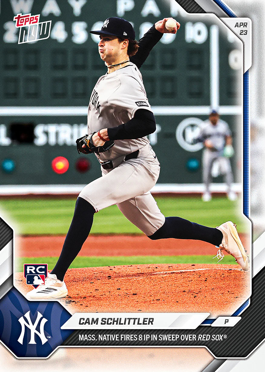 2026 Topps NOW MLB Cam Schlittler - Mass. Native Fires 8 IP in Sweep Over Red Sox #114