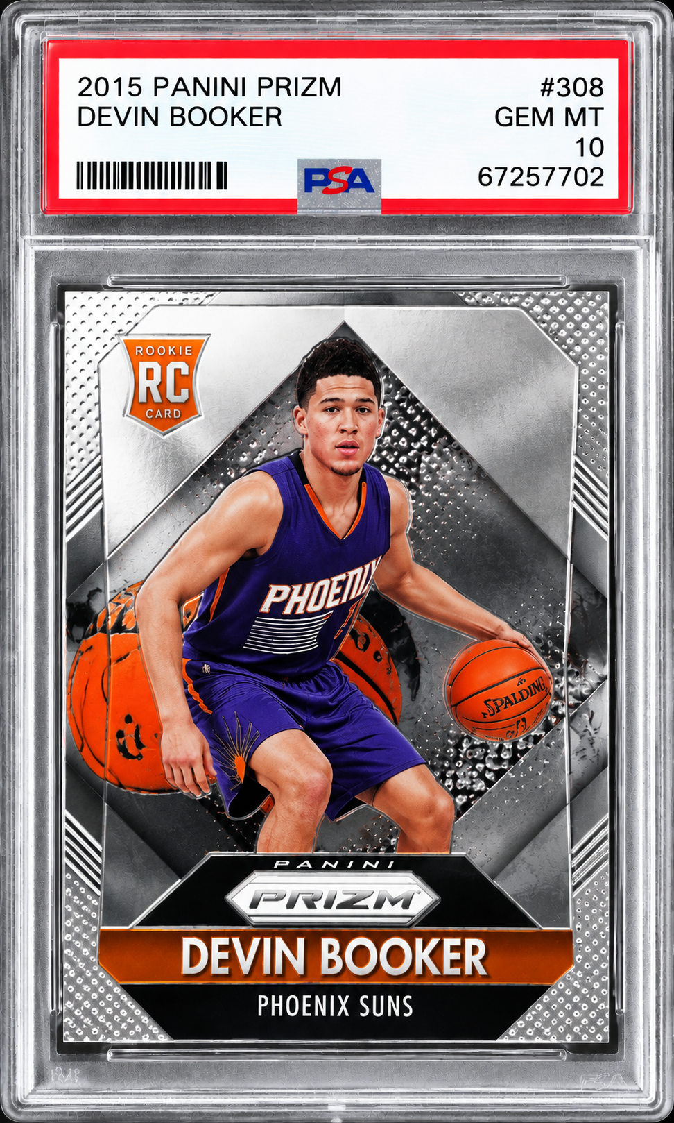 Devin Booker 2015 Panini Prizm #308 PSA GEM MT 10, cert 67257702