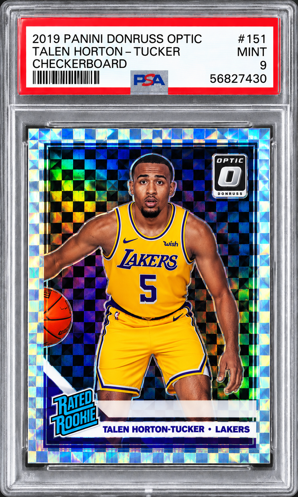 Talen Horton-Tucker 2019 Donruss Optic Checkerboard #151, PSA MINT 9, cert 56827430