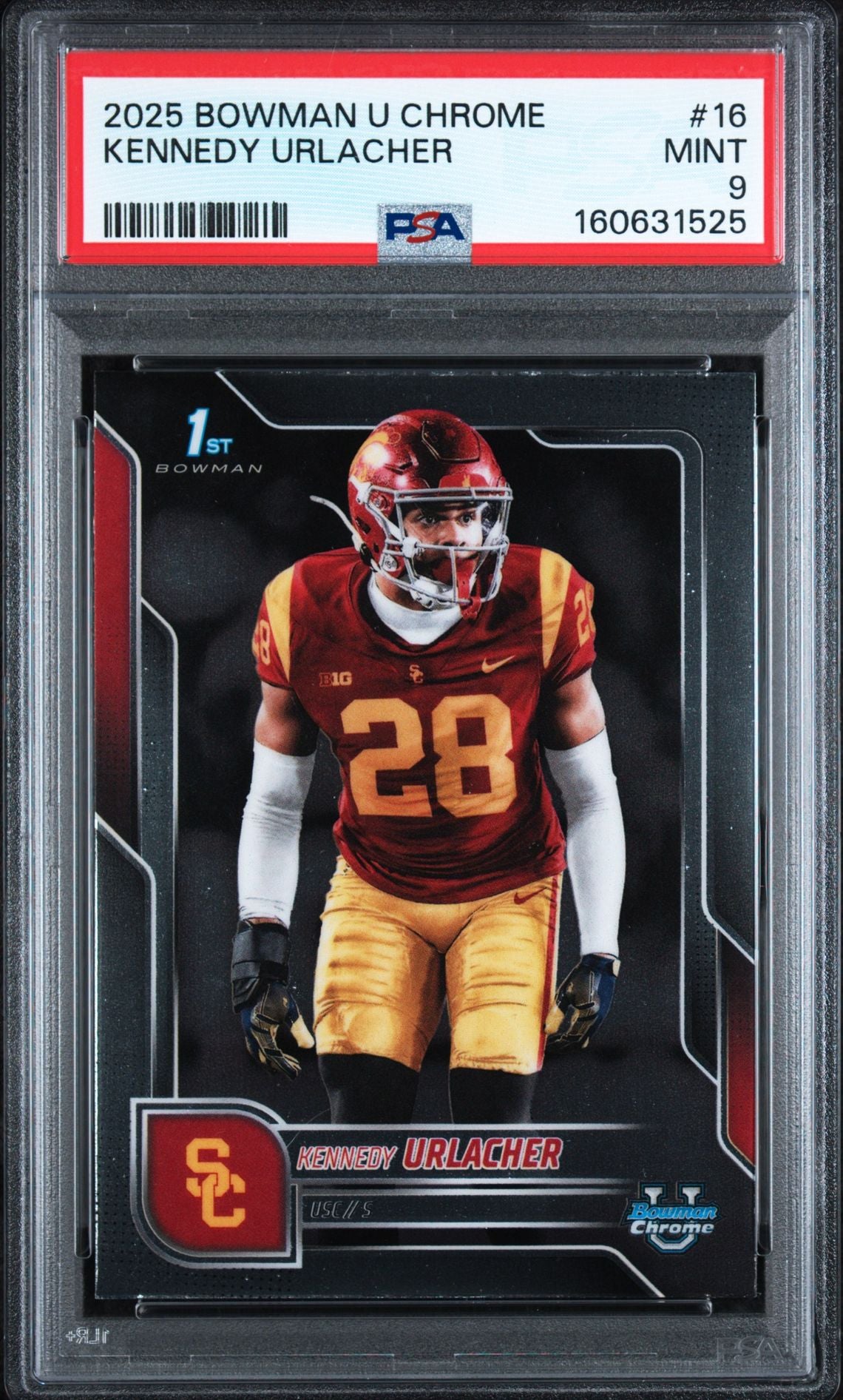 2025 Bowman U Chrome Kennedy Urlacher #16 PSA 9 MINT, cert 160631525