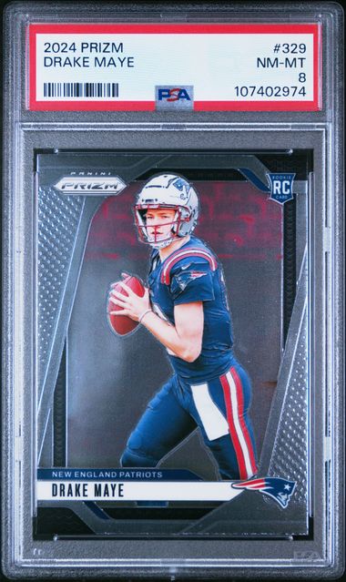 2024 Panini Prizm Drake Maye #329 PSA 8 NM-MT - Cert 107402974