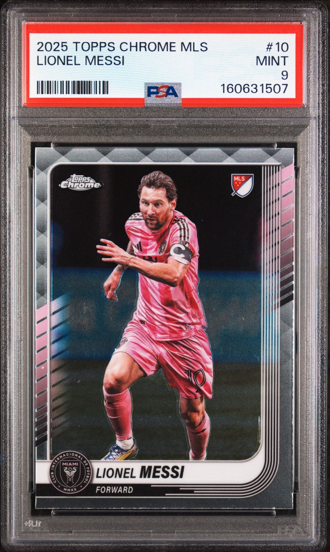 2025 Topps Chrome MLS Lionel Messi #10 PSA 9 MINT, cert 160631507