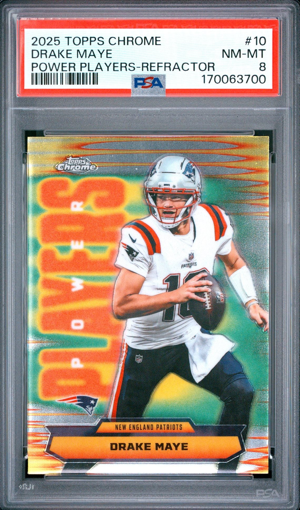 Drake Maye Power Players Refractor 10 PSA 8 cert 170063700