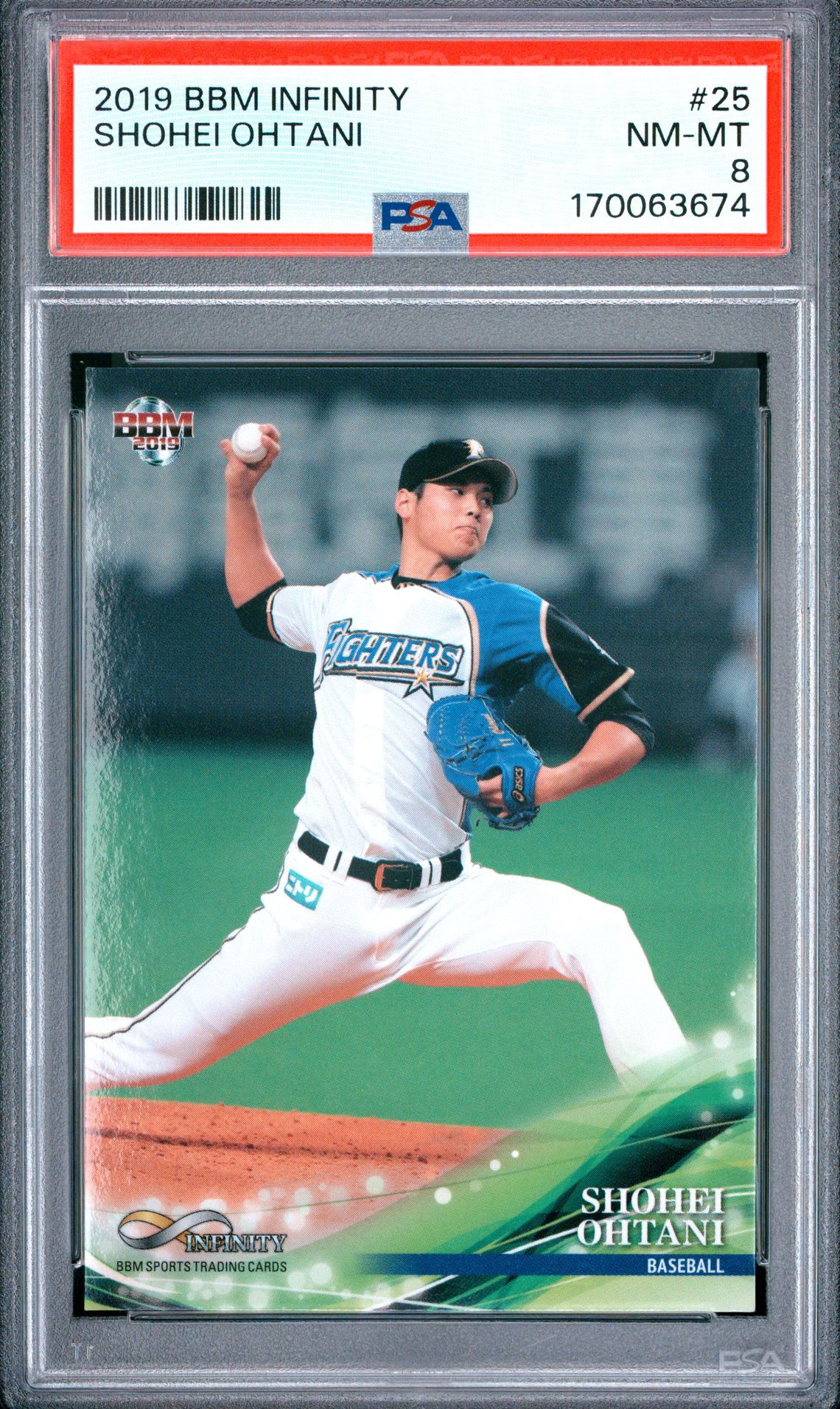 Shohei Ohtani BBM Infinity 25 PSA 8 cert 170063674
