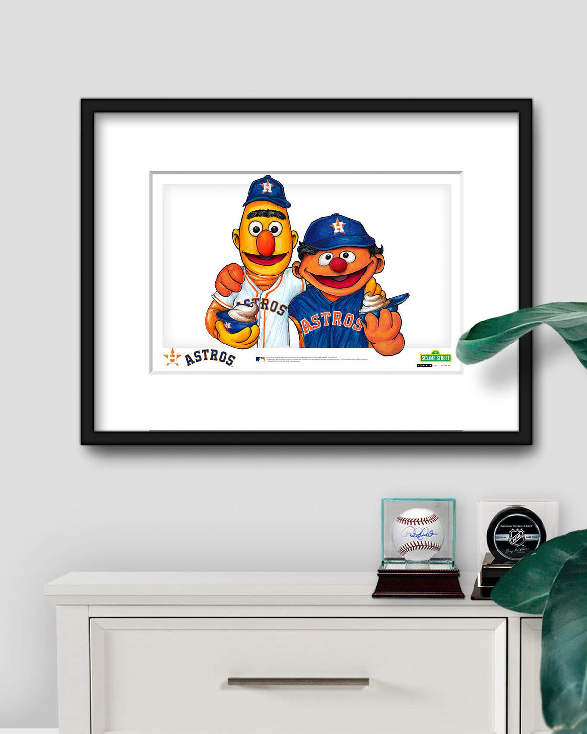 Bert and Ernie x MLB Astros Limited Edition Art Print