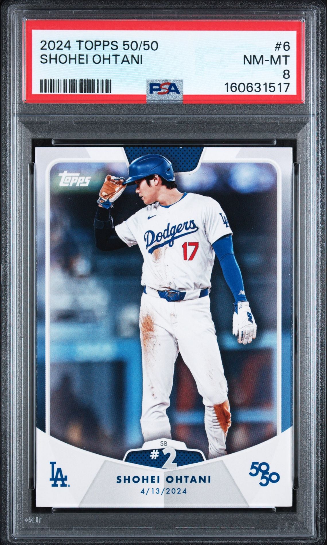 2024 Topps 50/50 Shohei Ohtani #6 PSA 8 NM-MT, cert 160631517