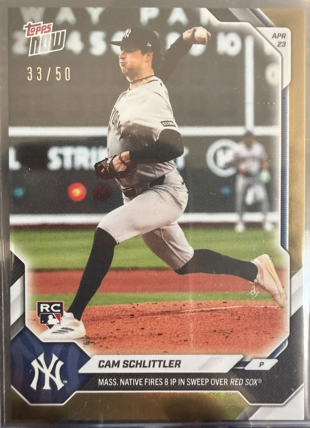 2026 Topps Now #114 Cam Schlittler RC /50 - New York Yankees