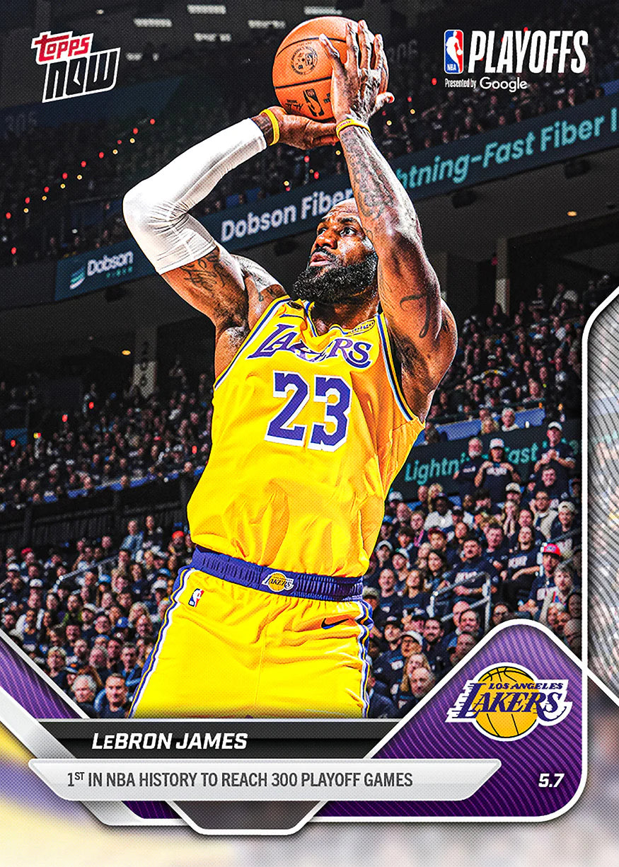 2025-26 Topps NOW NBA LeBron James - 1st in NBA History to Reach 300 Playoff Games #300