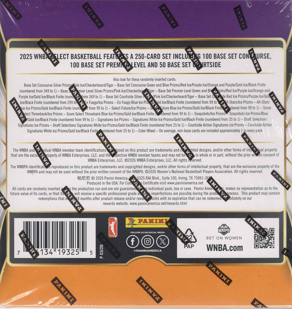 2025 Panini Select WNBA Basketball 40Ct. Mega Box