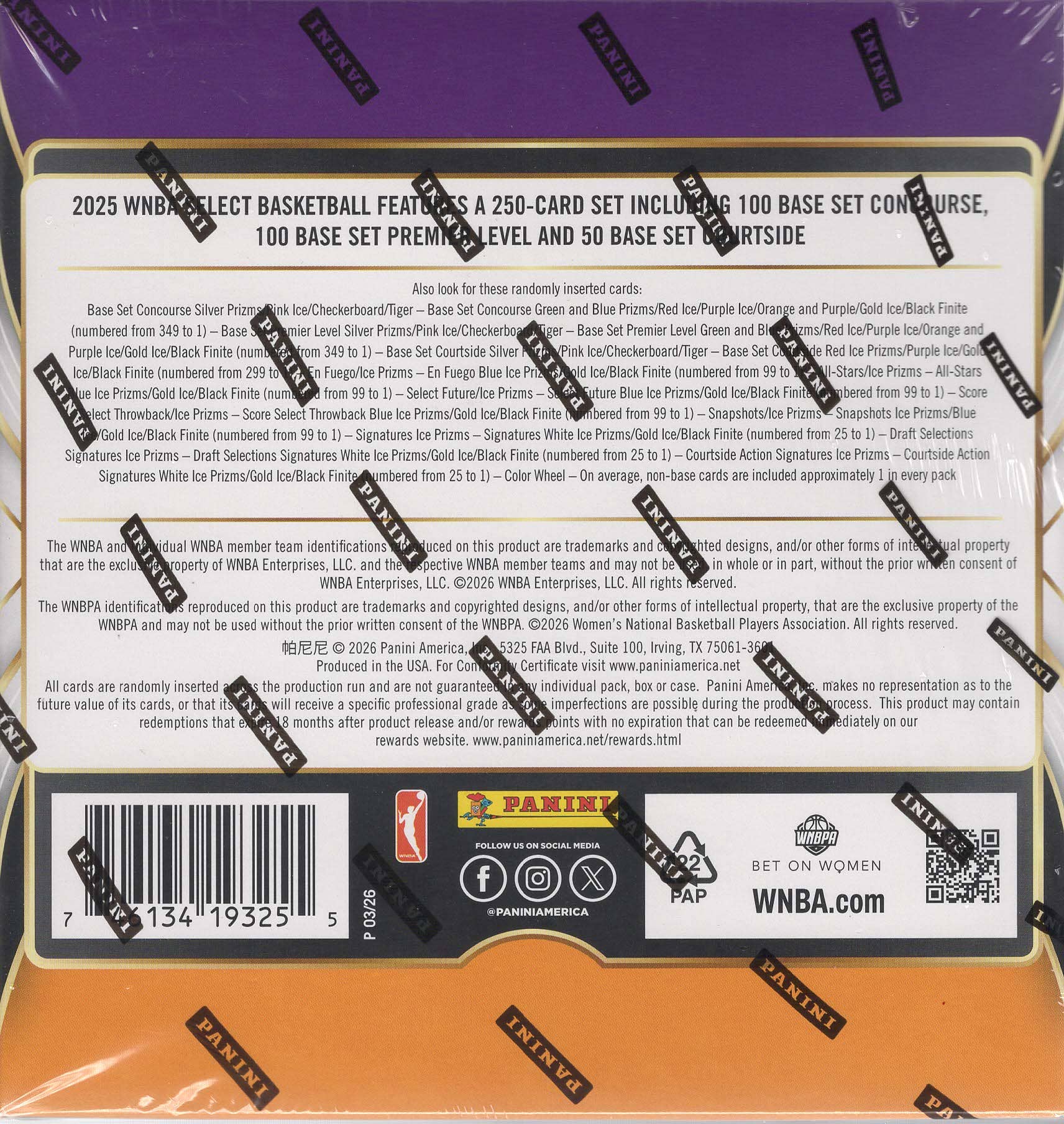 2025 Panini Select WNBA Basketball 40Ct. Mega Box