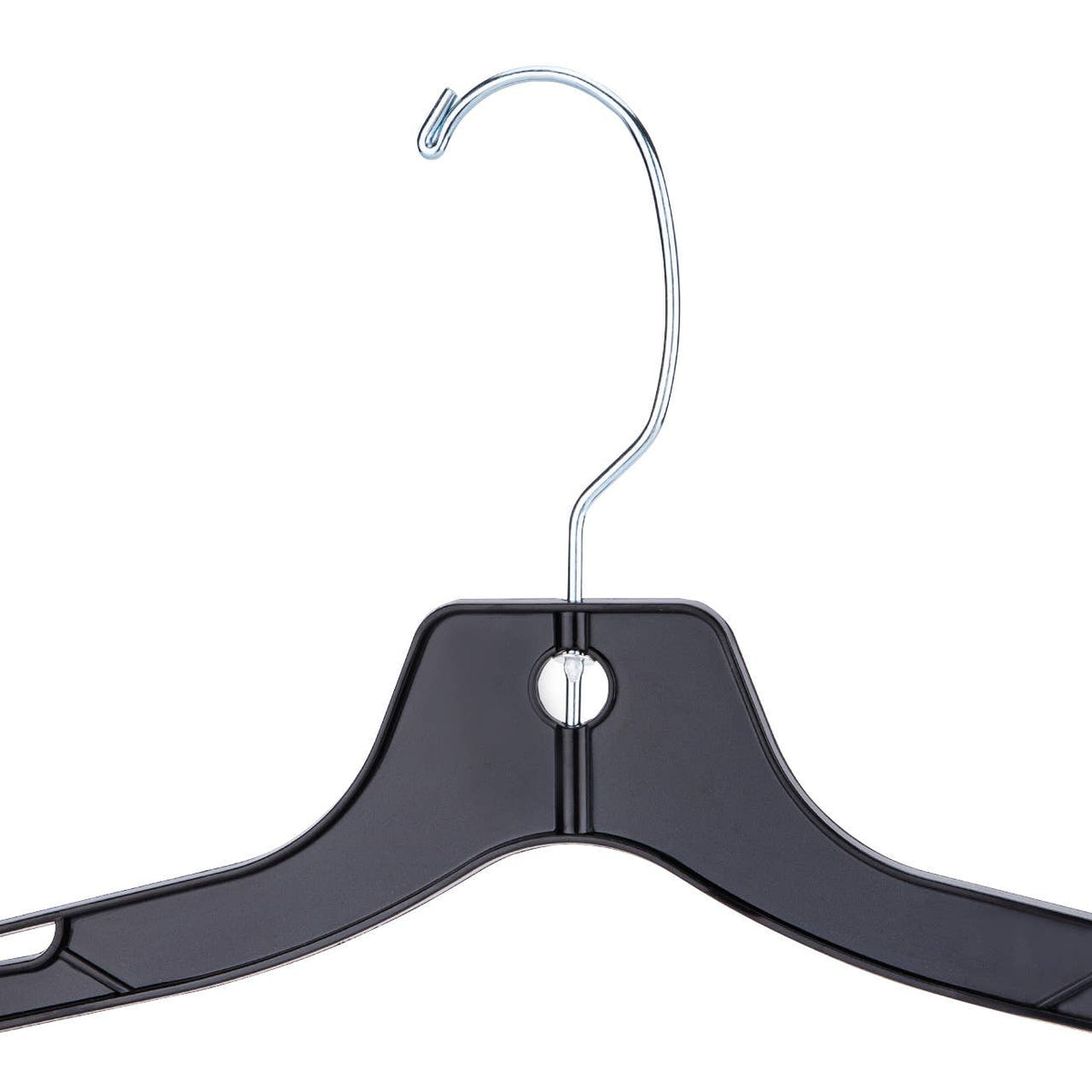 17" Economy Black Plastic Dress Hangers - Case of 20