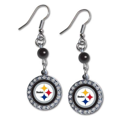 NFL Pittsburgh Steelers Rhinestone Dangle Earrings