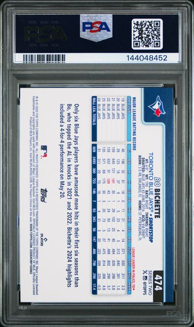 2025 Topps Bo Bichette Holiday #474 PSA 10 Gem Mint