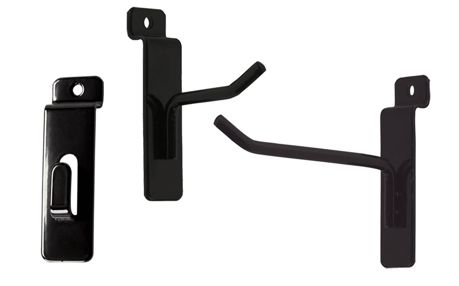 Black Slatwall Hook Bundle - Pack of 9 Hooks (Notch, 2", 4")