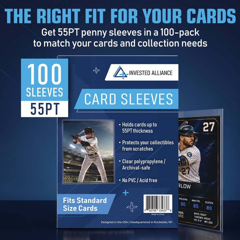 Invested Alliance Penny Card Sleeves – 55pt, 100 Count