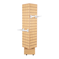 Maple Rotating Slatwall Tower - 12"L x 12"W x 54"H