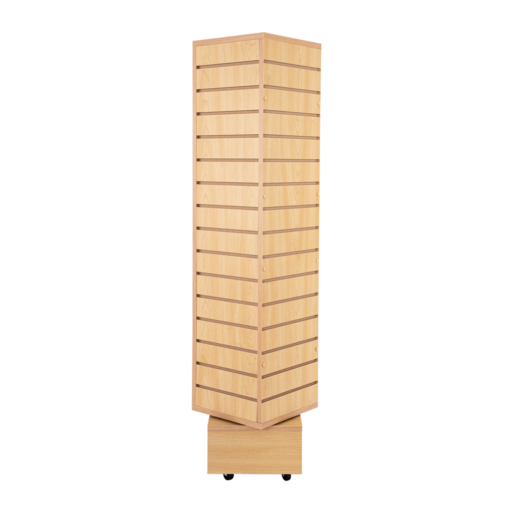 Maple Rotating Slatwall Tower - 12"L x 12"W x 54"H