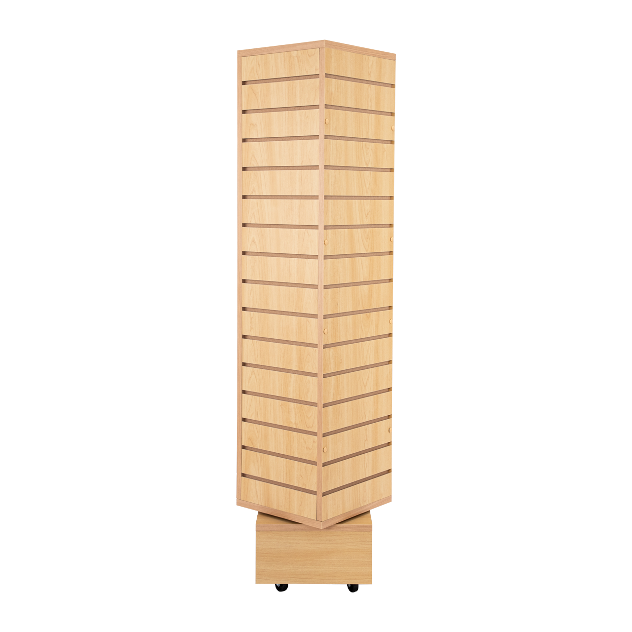 Maple Rotating Slatwall Tower - 12"L x 12"W x 54"H