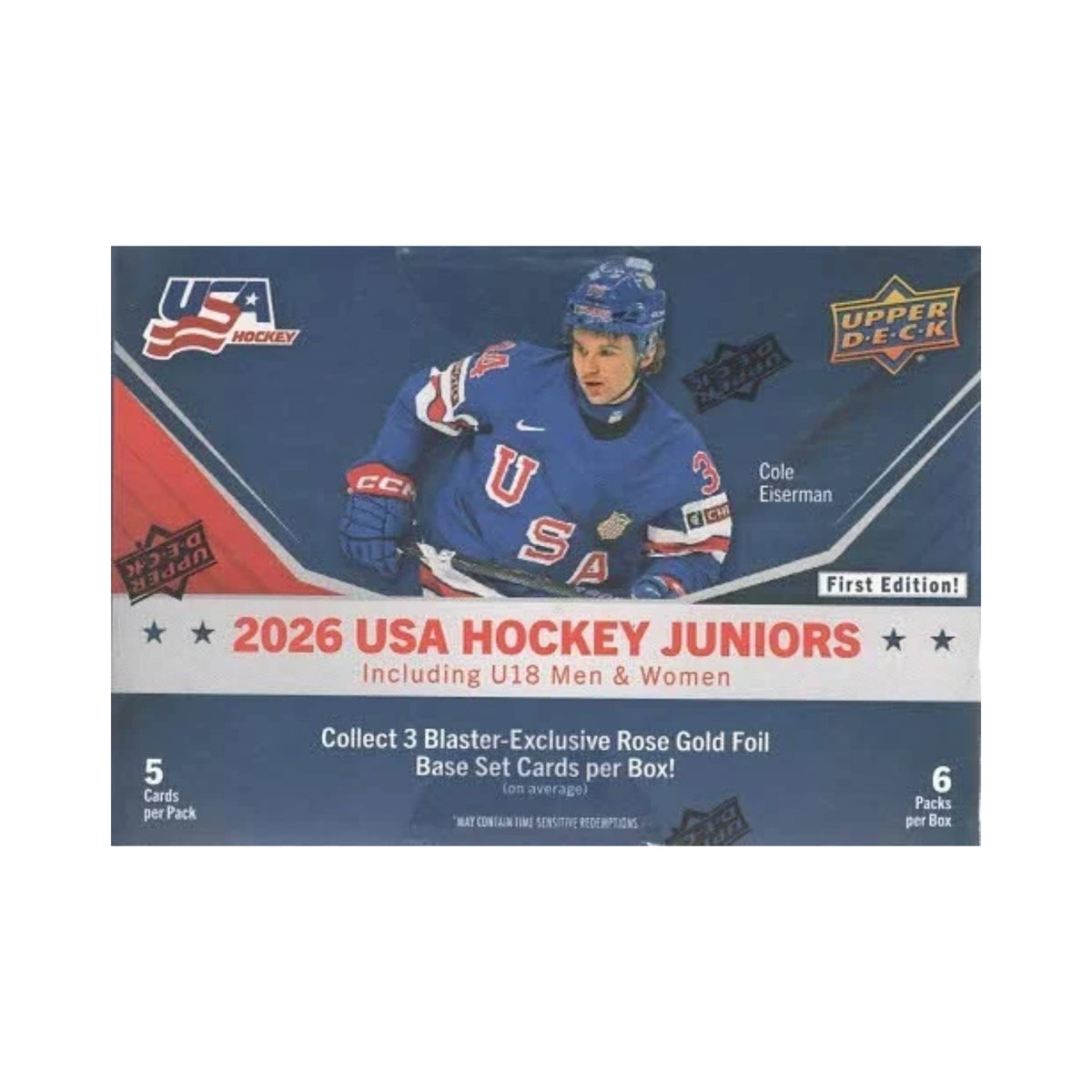 2026 Upper Deck Team USA Juniors Hockey Blaster Box – 30 Cards
