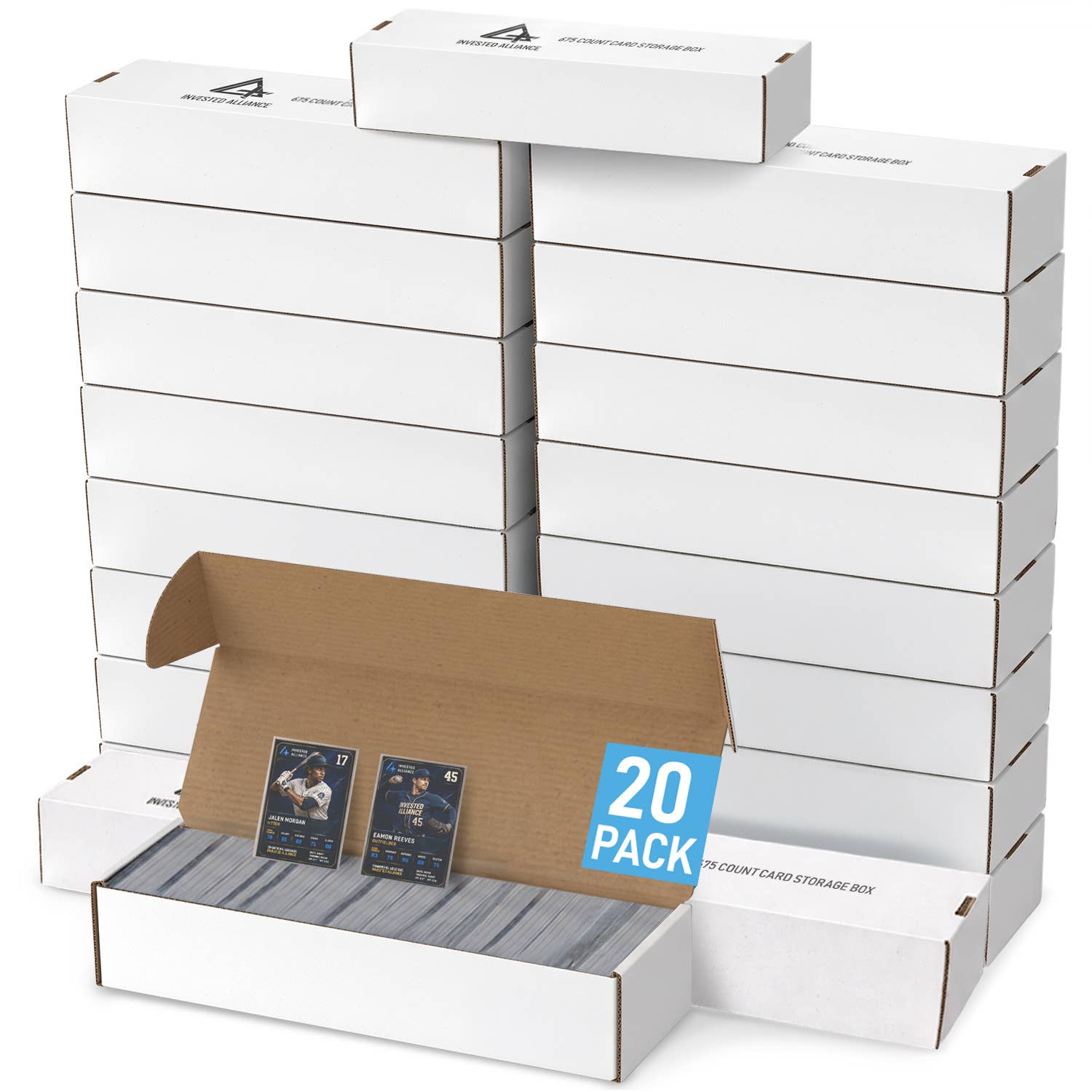 Premium Cardboard Storage Boxes - 20 Pack