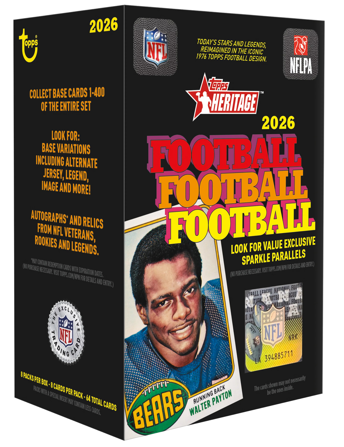 2026 Topps Heritage Football Value Box (64 Cards)