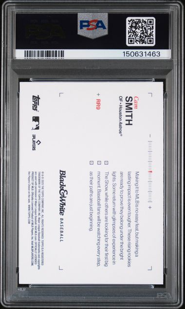 2025 Topps Black & White Cam Smith Rookie Resolution RC PSA 10 Gem Mint