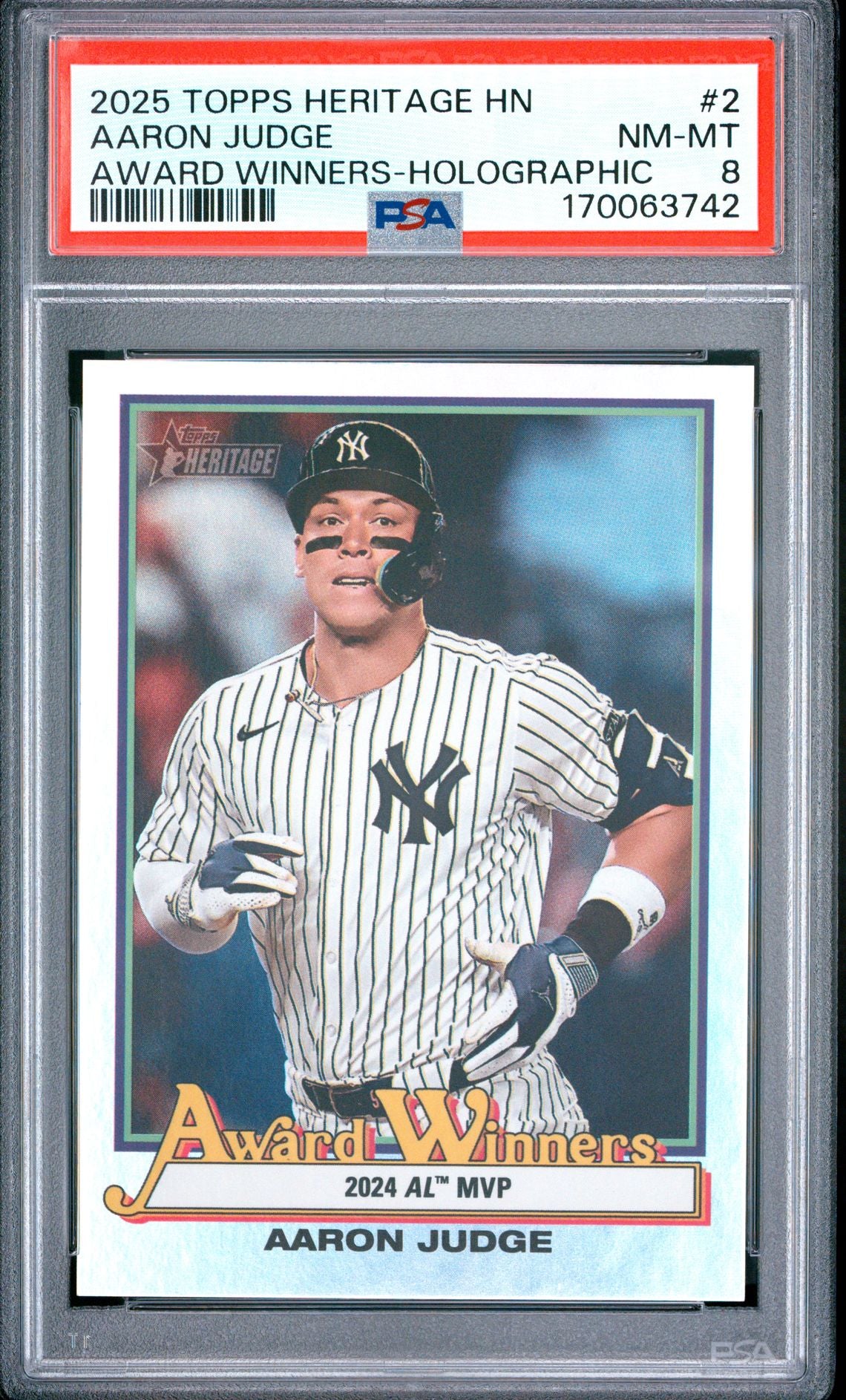 Aaron Judge Heritage Award Winners Holographic 2 PSA 8 cert 170063742