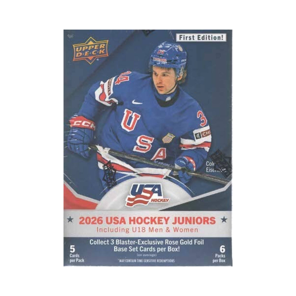 2026 Upper Deck Team USA Juniors Hockey Blaster Box – 30 Cards