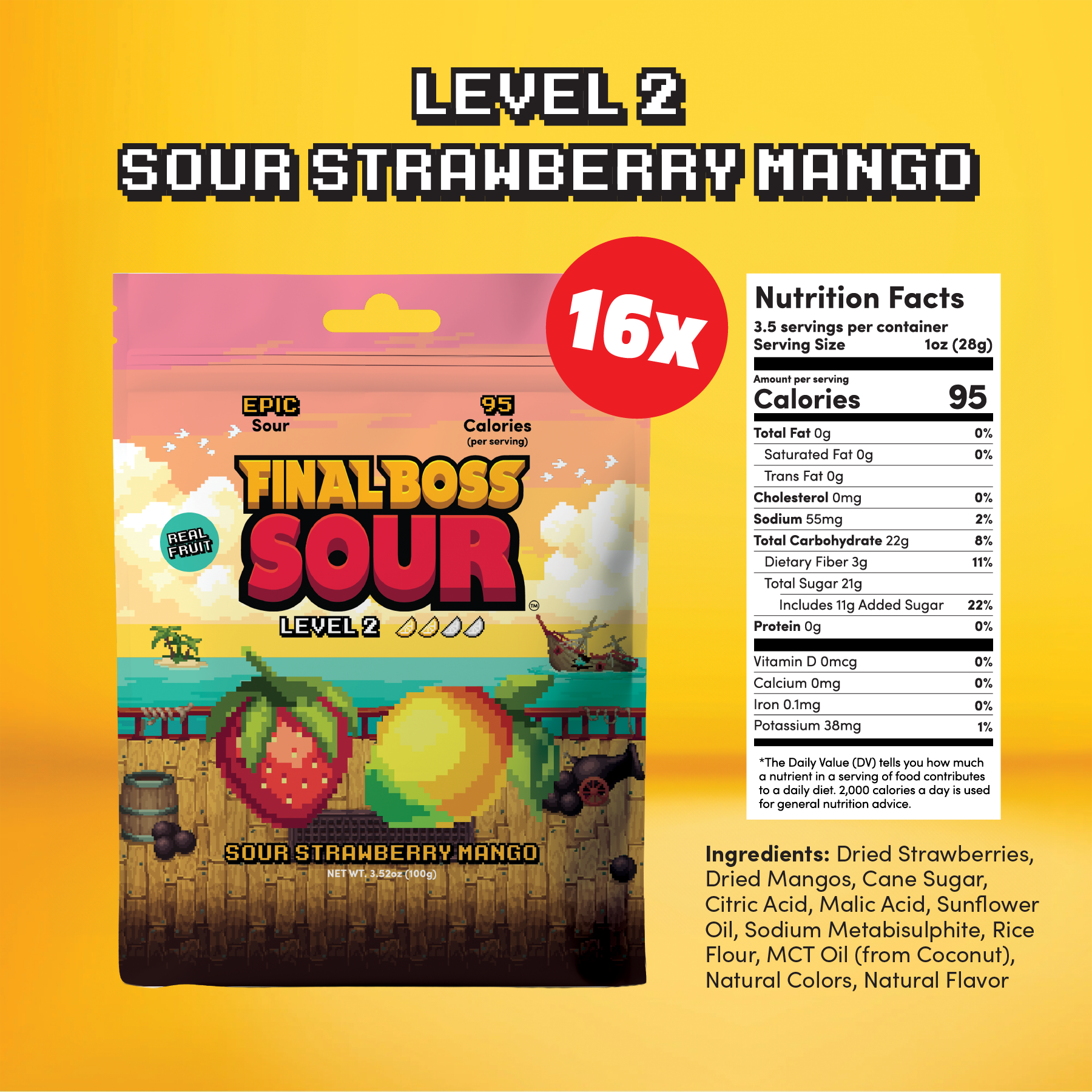 Final Boss Sour Arcade Floor Display (64 Count)