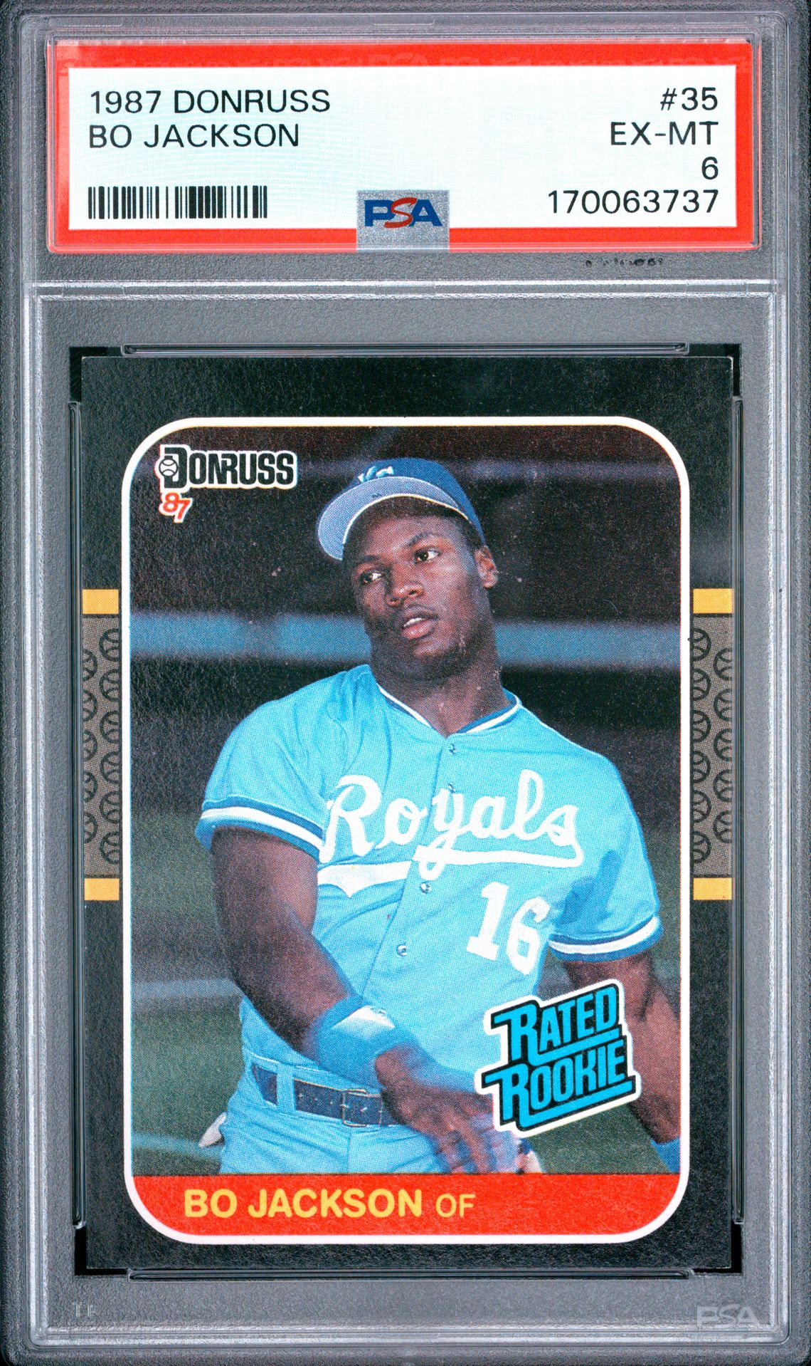Bo Jackson 1987 Donruss 35 Rated Rookie PSA 6 cert 170063737