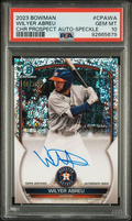 2023 Bowman Wilyer Abreu Chrome Prospect Autograph Speckle #CPAWA PSA 10 GEM MT, certificate 92665679
