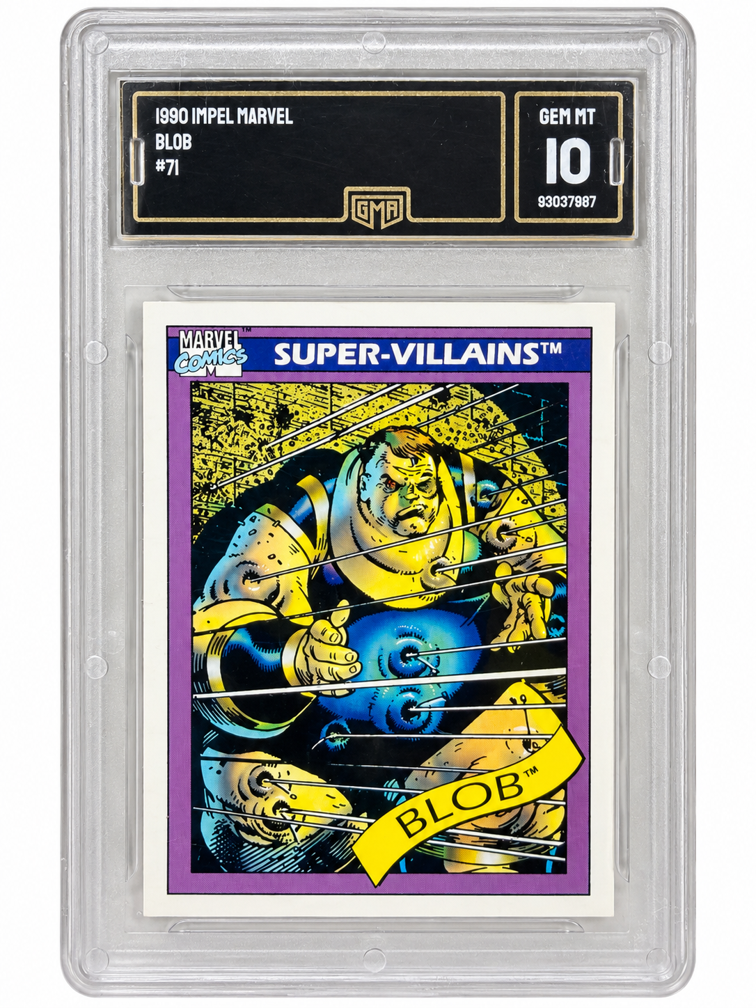 Blob 1990 Impel Marvel Universe #71 GMA 10 cert 93037987