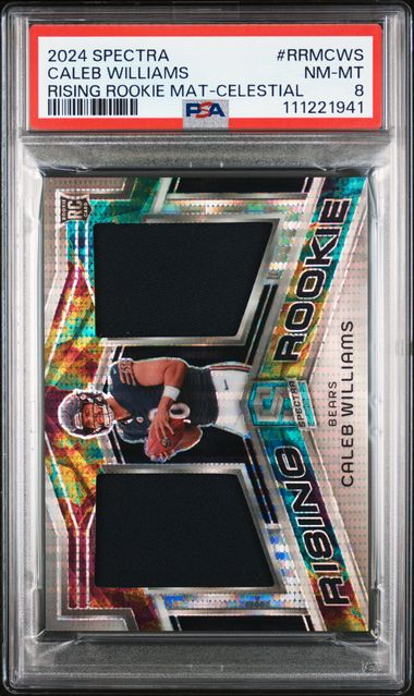 2024 Panini Spectra Caleb Williams #RRMCWS Rising Rookie Mat-Celestial PSA 8 NM-MT - Cert 111221941