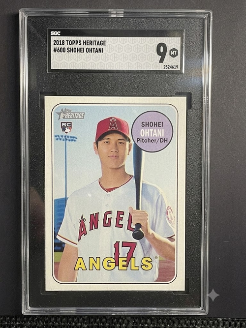 2018 Topps Heritage Shohei Ohtani #600 RC SGC 9 MT - Cert 2524619