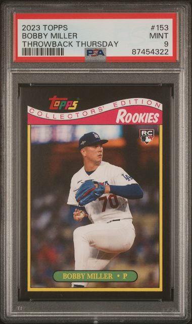 2023 Topps Throwback Thursday Bobby Miller #153 RC PSA 9 MINT - Cert 87454322