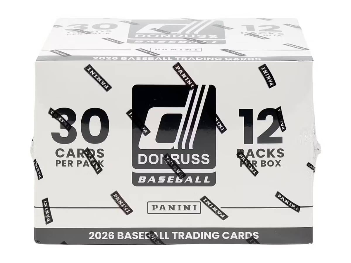 2026 Panini Donruss Baseball Jumbo Value Box with 12 packs and 30 cards per pack