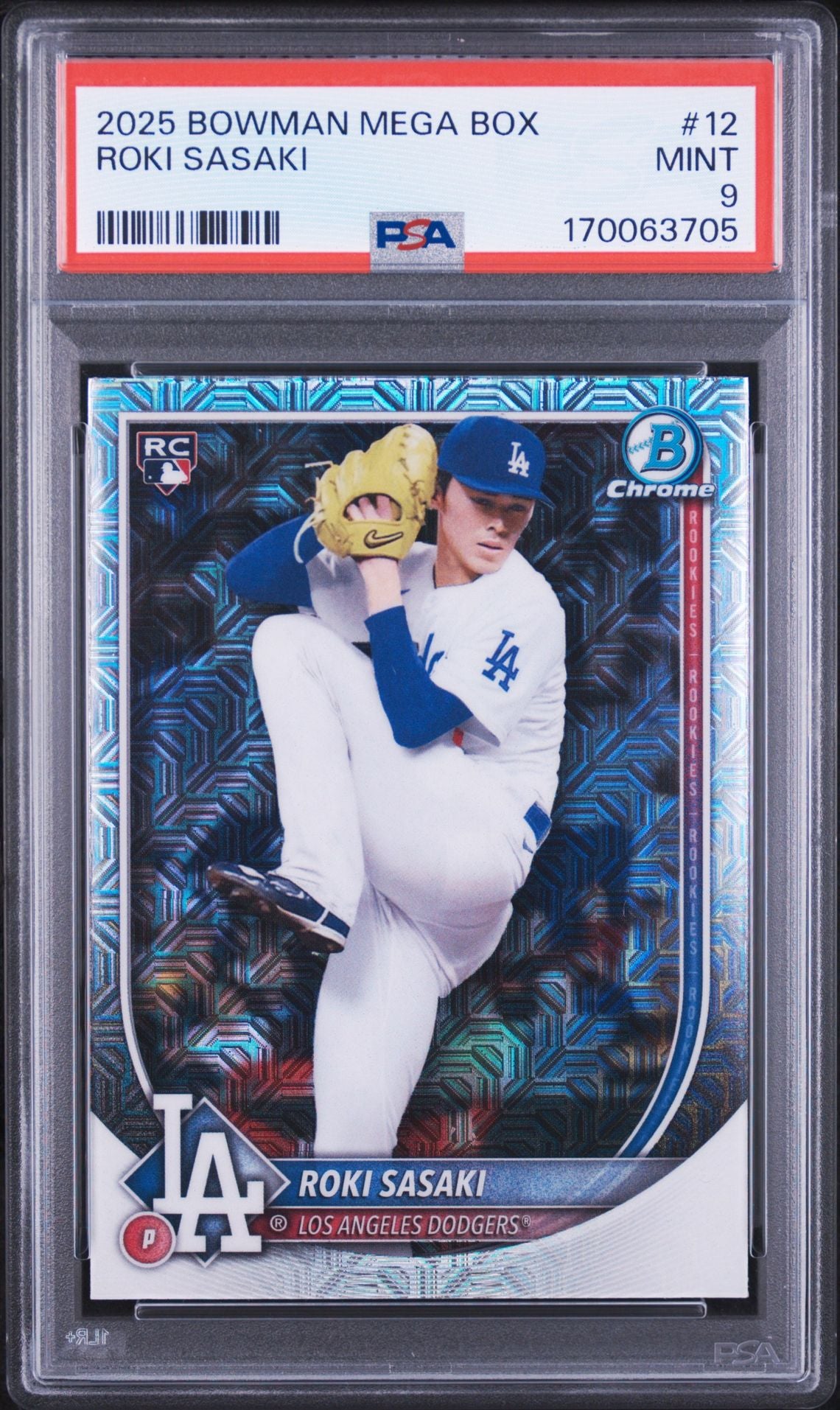 2025 Bowman Mega Box Roki Sasaki #12 PSA 9 certificate 170063705