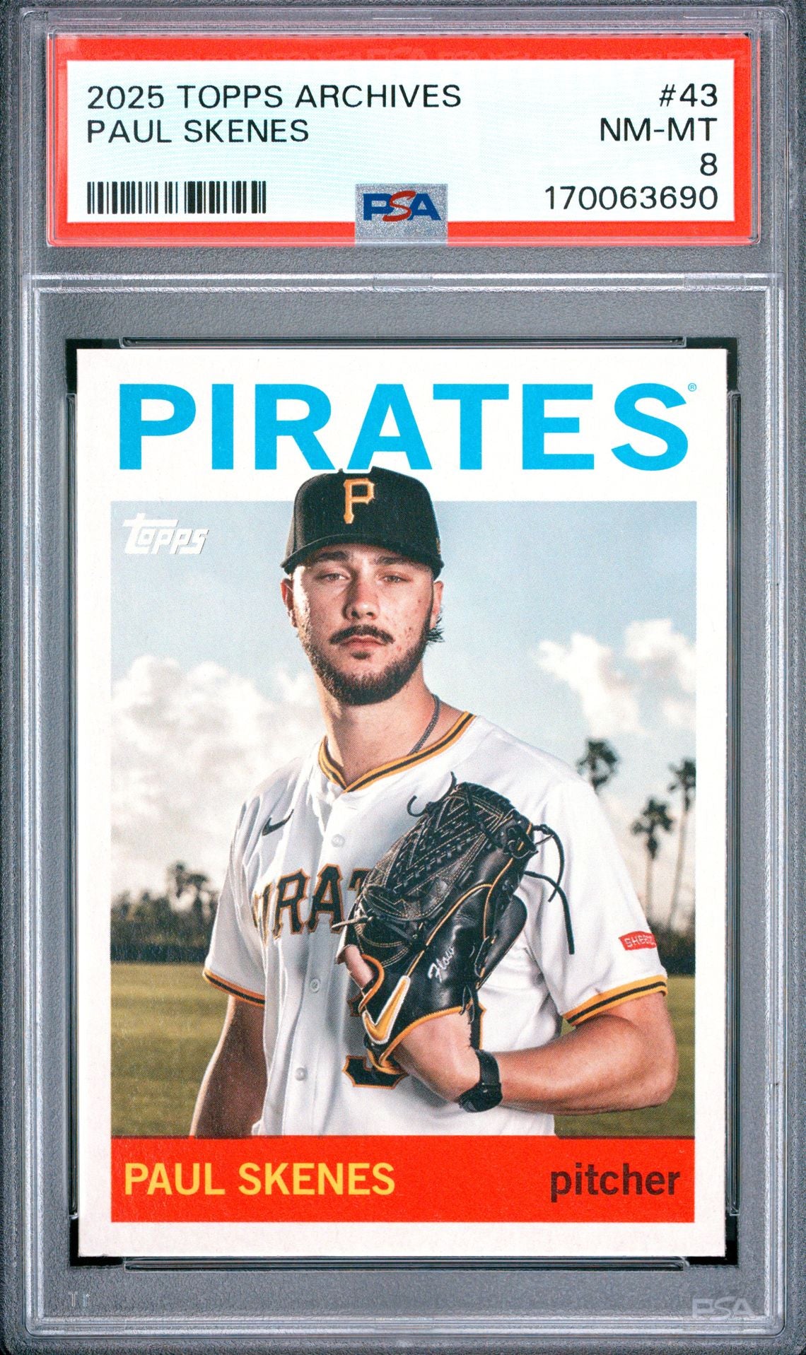 Paul Skenes Topps Archives 43 PSA 8 cert 170063690