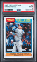 2025 Topps Heritage Shohei Ohtani #1 PSA 9 MINT, certificate 160631514